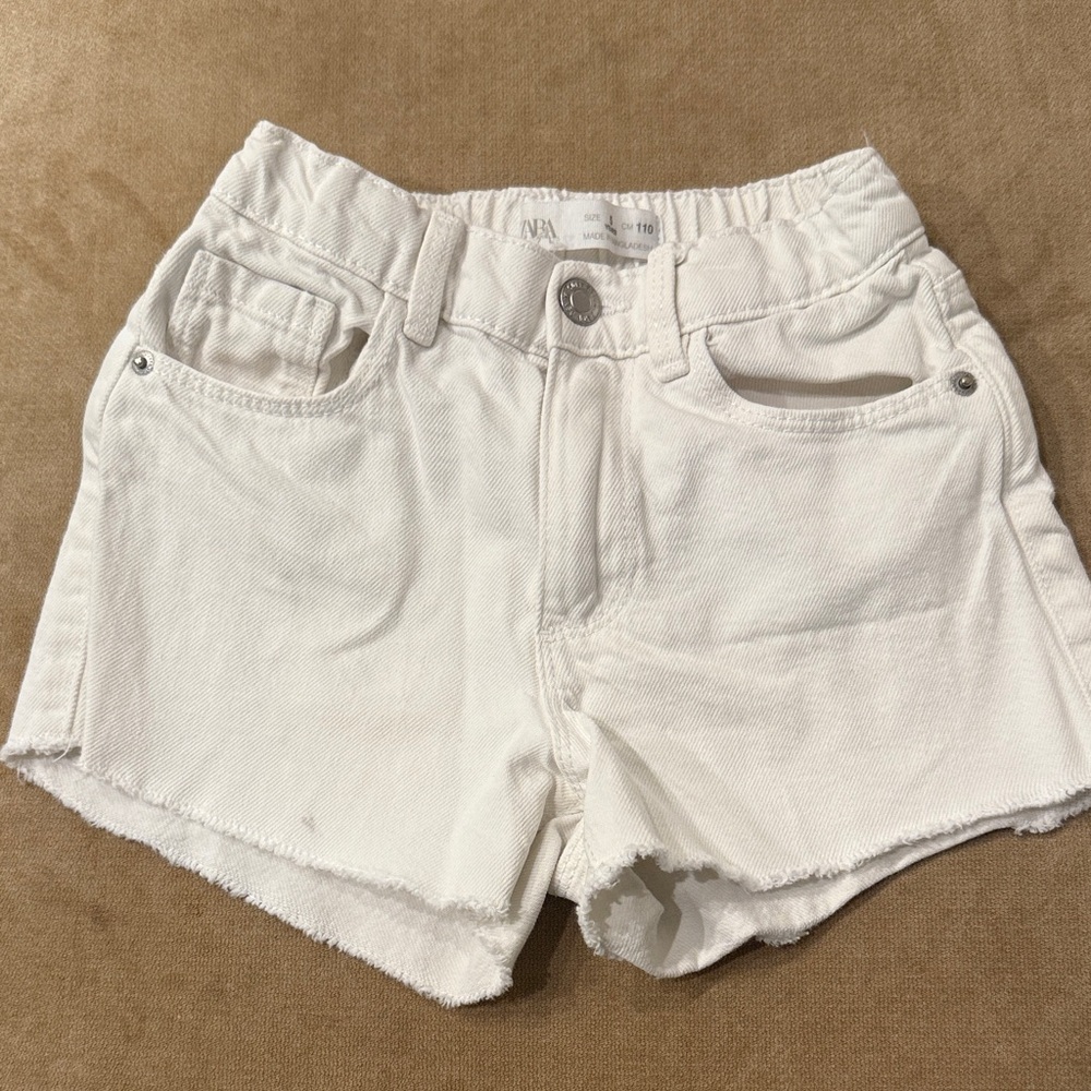 Zara Girls White Denim Shorts Size 5years